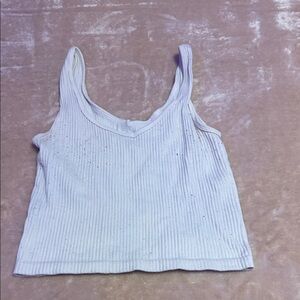 White Ribbed Women's Top